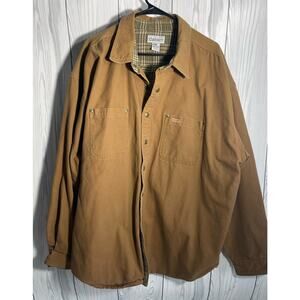 Carhartt Mens 3XL Distressed Flannel Lined Double Pocket Shirt Jacket